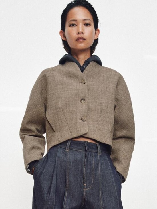 Zara Jackets & Blazers - ZARA ZW COLLECTION WOOL BLEND CROPPED JACKET